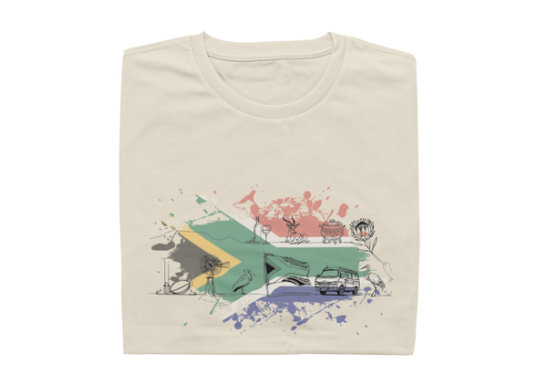 South Africa With Flag - Ladies Shirt