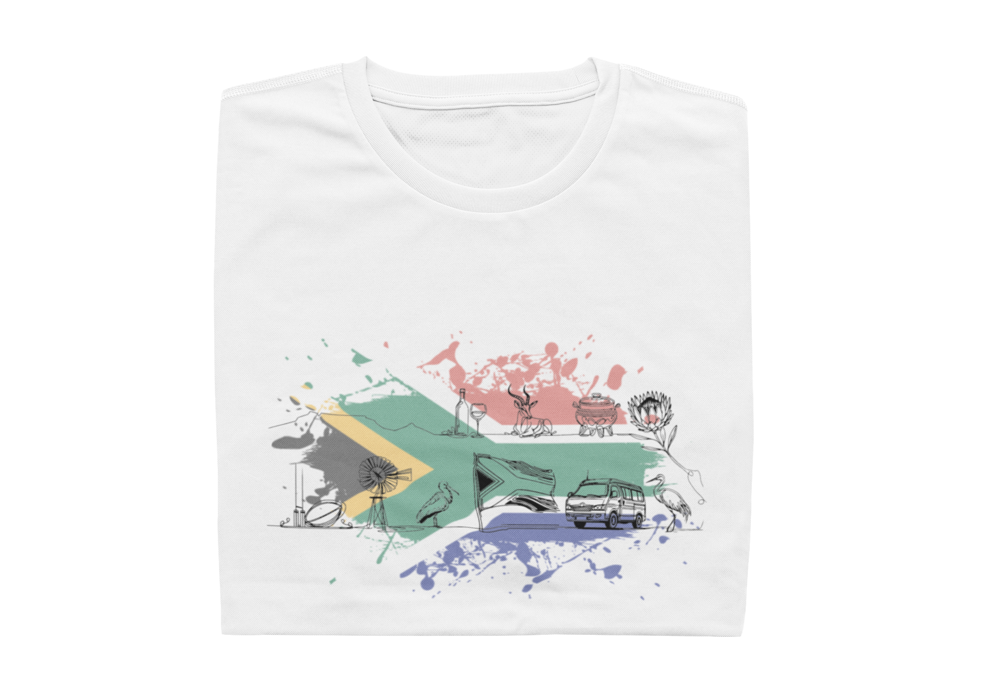 South Africa With Flag - Ladies Shirt