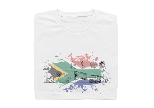 South Africa With Flag - Ladies Shirt