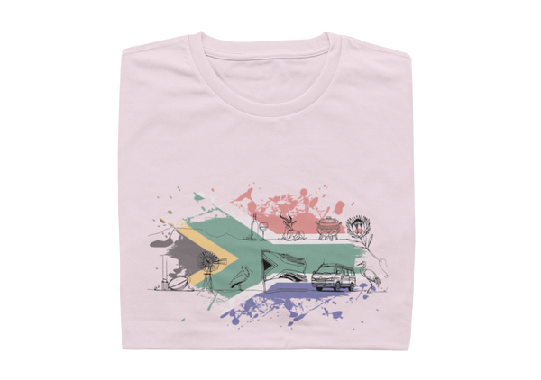 South Africa With Flag - Ladies Shirt