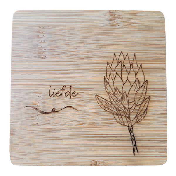 Bamboo Coasters (Set of 4) Liefde- Hoop - Geloof - Dankbaar